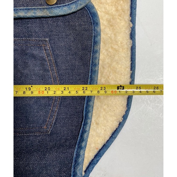 Vintage Carhartt Denim Sherpa Lined Vest Blue Tae Kwon Do Patches Mens - Picture 13 of 15